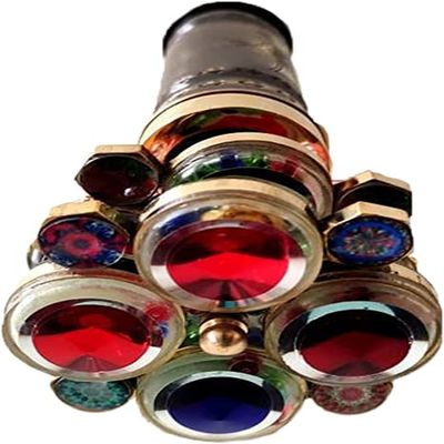 Nautical Kaleidoscope Brass Unique Kaleidoscope Double Wheel Kaleidoscope Nautical Gift by Nautical Export India (Without Stand)
