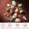 OESSUF Wooden Fake Eggs Easter Eggs Play Eggs for Toddlers Pretend Wood Egg Decor for Play Kitchen Artificial Decorative Eggs for Crafts Toy Food (12PCs) view 2