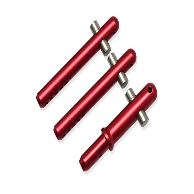 GPM For Arrma 1/7 FIRETEAM Tactical Unit 6S BLX ARA7618 Upgrade Parts Aluminum + Stainless Steel Front+Rear Body Post - 3Pc Set Red
