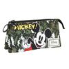 Disney Mickey Mouse Surprise Triple Fan Pencil Case, Military Green, 23 x 11 cm, Army Green, Talla nica, Triple Pencil Case Fan Surprise view 1