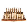 BeautifulGreekStatues Chess Set with Alabaster Board Ancient Greek Gods & Soldiers Gold Tone 13.7x13.7 inches view 2