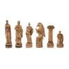 BeautifulGreekStatues Chess Set with Alabaster Board Ancient Greek Gods & Soldiers Gold Tone 13.7x13.7 inches view 3