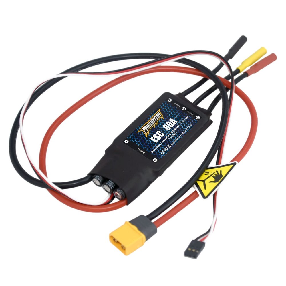 ECHOBBY FMS Part Brushless ESC 80A with 7A SBEC for YAK130 V2 Avanti V3 1700mm P-51 F4U V3 70mm Viper