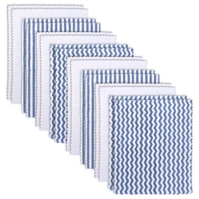 16 Pack Super Soft Baby Burp Cloths, Baby Washcloths, Ultra Absorbent Large Newborn Burping Cloth for Boy and Girl, Milk Spit Up Rags, Unisex for Baby Sensitive Skin, Navy Blue and White, 16 x 12 Inch