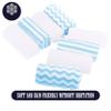 16 Pack Super Soft Baby Burp Cloths, Baby Washcloths, Ultra Absorbent Large Newborn Burping Cloth for Boy and Girl, Milk Spit Up Rags, Unisex for Baby Sensitive Skin, Aqua and White, 16 x 12 Inch view 2
