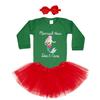 Tcombo Mermaid Hair Don't Care - Beach Summer Long Sleeve Baby Bodysuit + Tutu Skirt + Bow Headband Set (Long Sleeve Green Bodysuit/Red Tutu, Newborn) view 2