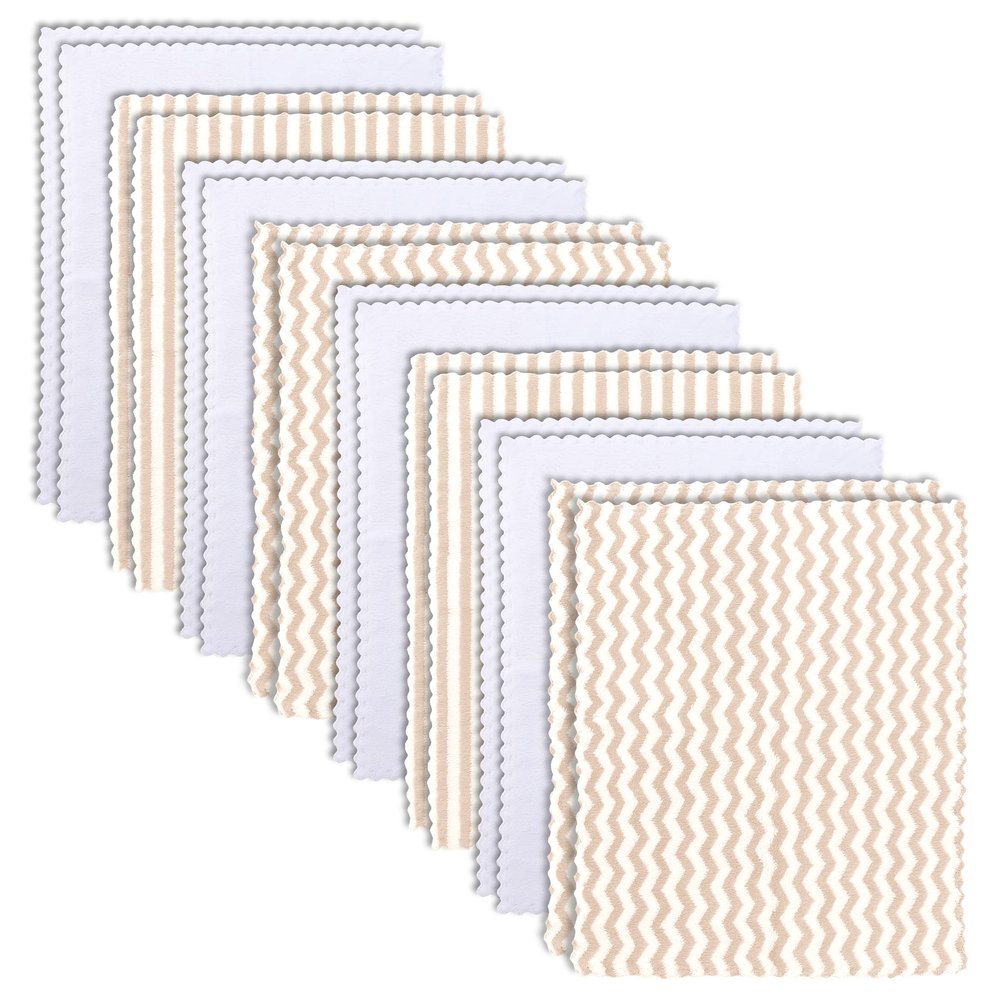 16 Pack Super Soft Baby Burp Cloths, Baby Washcloths, Ultra Absorbent Large Newborn Burping Cloth for Boy and Girl, Milk Spit Up Rags, Unisex for Baby Sensitive Skin, Brown and White, 16 12 Inch