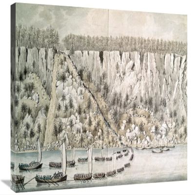 30 in. Landing of The British Forces in The Jerseys Art Print - Lord Rawdon