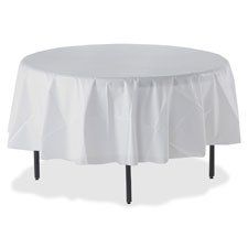 Round Tablecover, Plastic,84 in. Diameter, 6-PK,WE