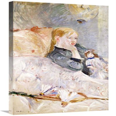 36 in. Young Girl with a Puppet Art Print - Berthe Morisot