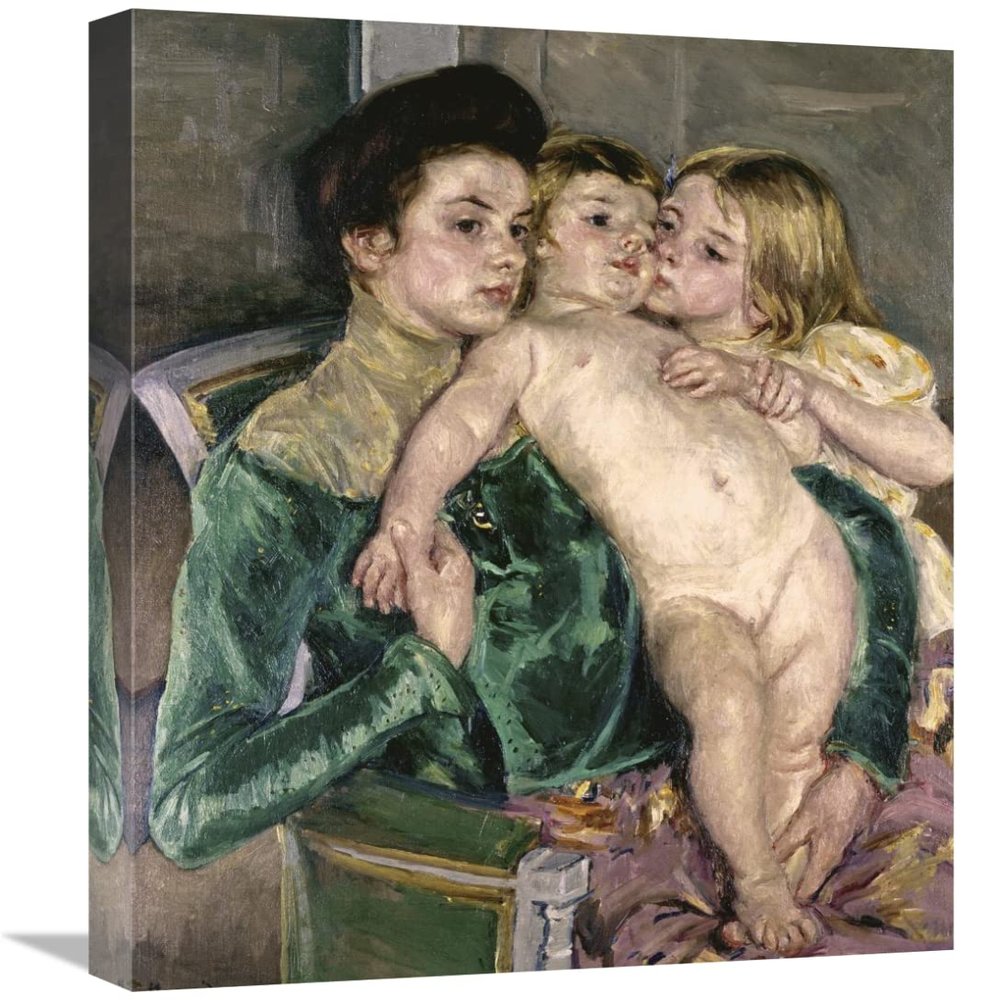 22 in. Childs Caress Art Print - Mary Cassatt