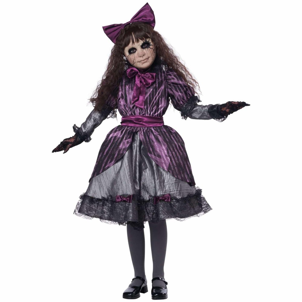 California Costumes Californnia Costumes, Creepy Doll, Child's Costume, XL, Purple/Silver