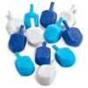Zion Judaica Hanukkah Dreidels Multi Blue, White Medium Size Dridels Bulk Plastic Drydlech Hebrew Letters and English Transliteration Includes Traditional Chanukah Game Guide Ziplock Bag Hanuka Fun view 4