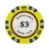 $3 Monte Carlo Smooth Poker Chips - 100 Poker Chips view 1