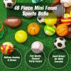 Zhanmai 48 Pcs Sports Stress Balls for Kids Adults Mini Foam Stress Balls Sport Party Favors Piata Fillers Basketball Baseball Soccer Fidget Toy for Anxiety Relief Classroom Goodie Bag Stuffers view 2
