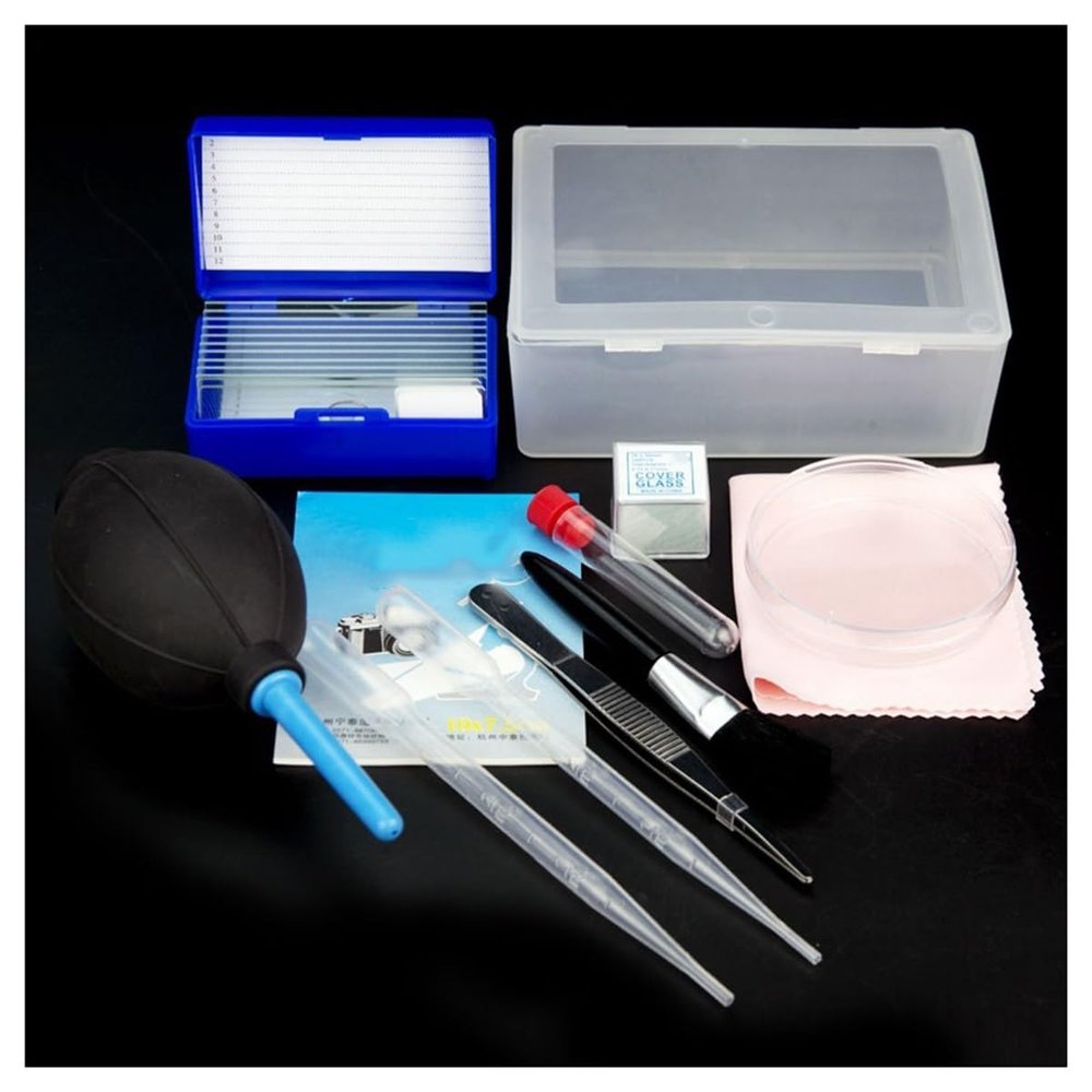 Lab Microscope Slides Microscope Accessories Kit Cover Slip 11pc/Box Set Microscope Parts (Color : 1set)