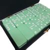 Marion Domino Double 6 Pastel Mint Green Jumbo Tournament Professional Size in Elegant Black Velvet Case. view 1