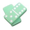 Marion Domino Double 6 Pastel Mint Green Jumbo Tournament Professional Size in Elegant Black Velvet Case. view 2