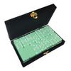 Marion Domino Double 6 Pastel Mint Green Jumbo Tournament Professional Size in Elegant Black Velvet Case. view 3