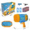 Bubble Gun Bazooka Machine with Solution - 69 Holes Blaster for Outdoor Summer Toy, Party Favors - Blue Christmas Bubble Maker Blowers for Kids view 3