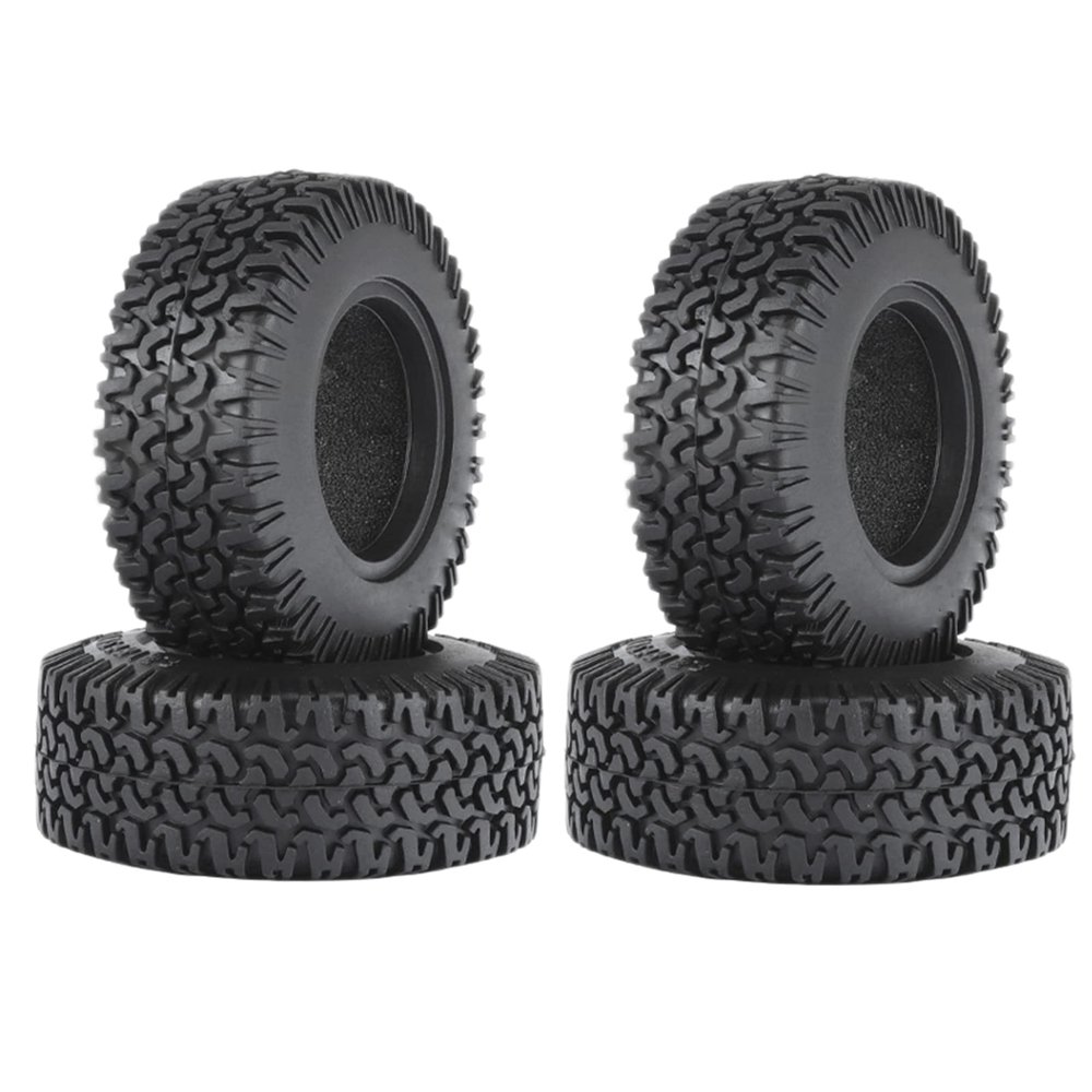 RC Car Tires,WONFAST 4PCS 1.55 inch Mud Wheel Tyre Terrain Crawler Rubber Tires Foam Insert for 1:10 RC Crawler Car for 1:10 Axial 90069 TF2 D90 CC01 LC70 Tamiya MST JIMNY UTB18(76MM-A)