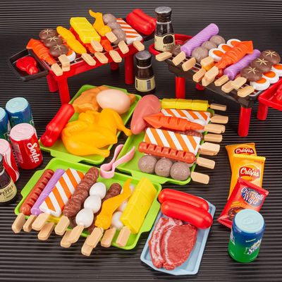 80-Piece Interactive BBQ Grill Playset Toy - Realistic Pretend Cooking Set with Grill Tools & Food Accessories for Kids Ages 3-8, BPA-Free Learning Toys for Boys Girls Toddlers