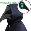 CAFELE Steampunk Plague Doctor Bird Mask with LED Light, Retro Long Nose Beak Cosplay Halloween Masquerade Costume Prop (Green Led) view 2
