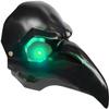 CAFELE Steampunk Plague Doctor Bird Mask with LED Light, Retro Long Nose Beak Cosplay Halloween Masquerade Costume Prop (Green Led) view 3