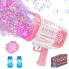 Bubble Gun, Bazooka Bubble Machine Gun, Bubble Blaster Gun with Bubble Solution, 69 Holes Bubble Bazooka Gun Outdoor Summer Toy Party Favors for Kids Pink Christmas Bubble Maker Blowers view 1