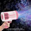 Bubble Gun, Bazooka Bubble Machine Gun, Bubble Blaster Gun with Bubble Solution, 69 Holes Bubble Bazooka Gun Outdoor Summer Toy Party Favors for Kids Pink Christmas Bubble Maker Blowers view 4