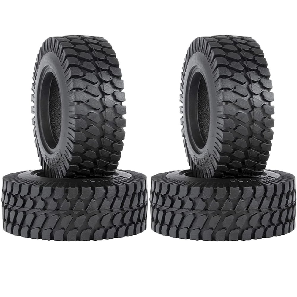RC Car Tires,WONFAST 4PCS 1.55 inch Mud Wheel Tyre Terrain Crawler Rubber Tires Foam Insert for 1:10 RC Crawler Car for 1:10 Axial 90069 TF2 D90 CC01 LC70 Tamiya MST JIMNY UTB18(76MM-B)