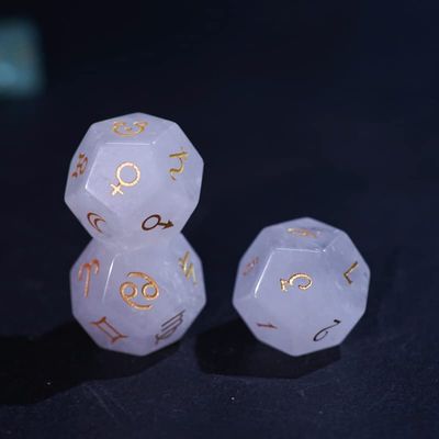 Optical Part For Natural White Crystal Horoscope Dice Fortune Telling Horoscope Astrology Astral Gemstone Horoscope Dice Divination Gemstone Dice
