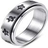 Fuqimanman2020 Sea Turtle Spinner Band Ring Anxiety Relief Fidget Anti Stress Rings Stainless Steel Enamel Relieving for Women Men Couple Hawaiian Beach Animal Jewelry-Steel 11 view 1
