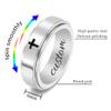 Fidget Rings for Anxiety for Women,Titanium Steel Mens Wedding Band Cross Fidget Spinner Ring Matching Promise Rings for Men in Silver view 2