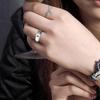 Fidget Rings for Anxiety for Women,Titanium Steel Mens Wedding Band Cross Fidget Spinner Ring Matching Promise Rings for Men in Silver view 4