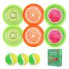 PULEEBO Toss and Catch Ball Game Set - Fruit Design Catch Game for Kids Adults Beach Yard Lawn Outdoor Indoor 6 Sticky Paddles 3 Balls and 1 Storage Bag view 1