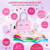 Pretend Play Makeup Kit for Little Girls with Unicorn Purse: Fake (Not Real) Make up Toy Set for Toddlers and Kids - Includes Hair and Nails Accessories, Baby Girl Toys Princess Toddler Gift Set view 3