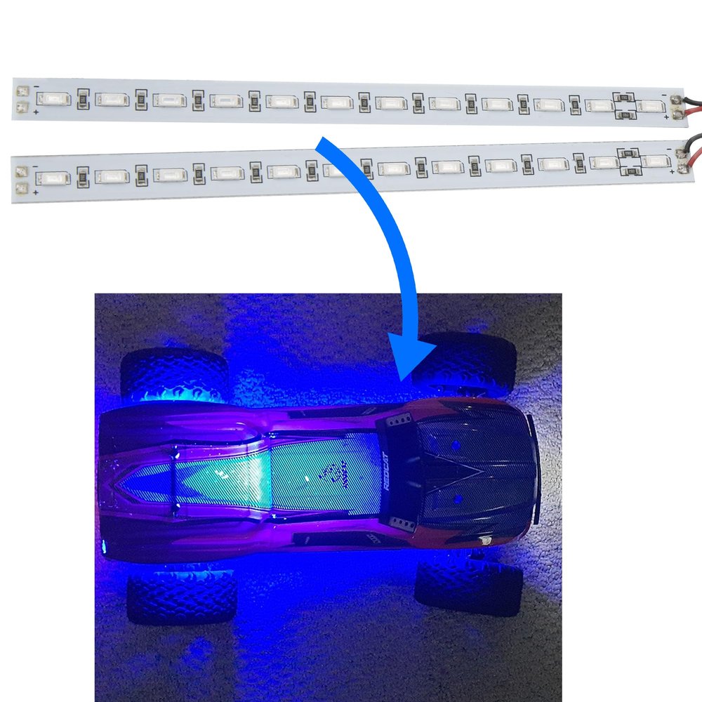 HIRCQOO RC 24 LED Light Bar Chassis LED Lamp Body Shell Chassis Light Compatible with Traxxas TRX-4 Axial SCX10 II 90046 90048 RC4WD D90 D110 1/10 1/8 RC Crawler Car Truck (Blue)