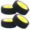 HIRCQOO RC 12mm Hex Hub Wheel Rims & Rubber Tires Compatible with HSP Tamiya HPI Kyosho 1/10 On-Road Touring Car WLtoys 1/14 144001 Traxxas 1/16 Slash RC 1/18 A959B Buggy (Yellow) view 4