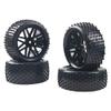 HIRCQOO 16-Spoke OD 86mm/3.38'' 16-Spoke 12mm Hex Hub Wheel Rims & Rubber Tires Compatible with Redcat Tornado HPI HSP Kyosho Losi 1/10 Scale Off Road Buggy (Black) view 2