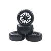 HIRCQOO 16-Spoke OD 86mm/3.38'' 16-Spoke 12mm Hex Hub Wheel Rims & Rubber Tires Compatible with Redcat Tornado HPI HSP Kyosho Losi 1/10 Scale Off Road Buggy (Black) view 3