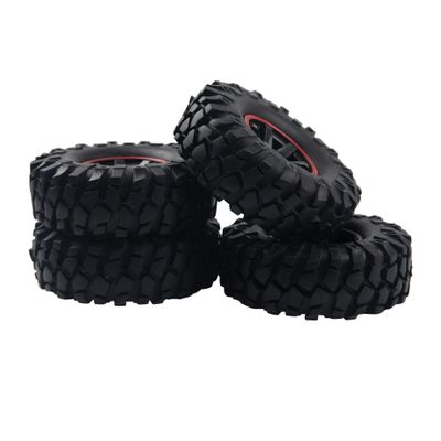 HIRCQOO 6-Spoke 1.9" Rubber Tires 108mm Wheels & 12mm Hex Hub Wheel Rims Compatible with 1/10 Axial D90 SCX10 CC01 TF2 RC Off-Road Climbing Crawler Car