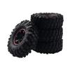 HIRCQOO 6-Spoke 1.9" Rubber Tires 108mm Wheels & 12mm Hex Hub Wheel Rims Compatible with 1/10 Axial D90 SCX10 CC01 TF2 RC Off-Road Climbing Crawler Car view 2