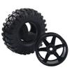 HIRCQOO 6-Spoke 1.9" Rubber Tires 108mm Wheels & 12mm Hex Hub Wheel Rims Compatible with 1/10 Axial D90 SCX10 CC01 TF2 RC Off-Road Climbing Crawler Car view 3