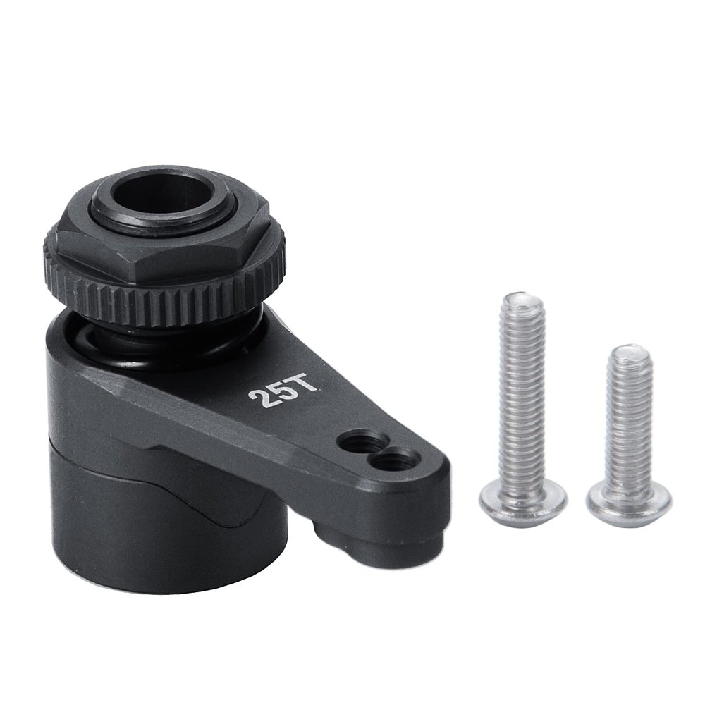 Alloy 25T Steering Servo Arm Horn for for 1/10th RC Axial RBX10 AXI03005 Crawler Car (Black)