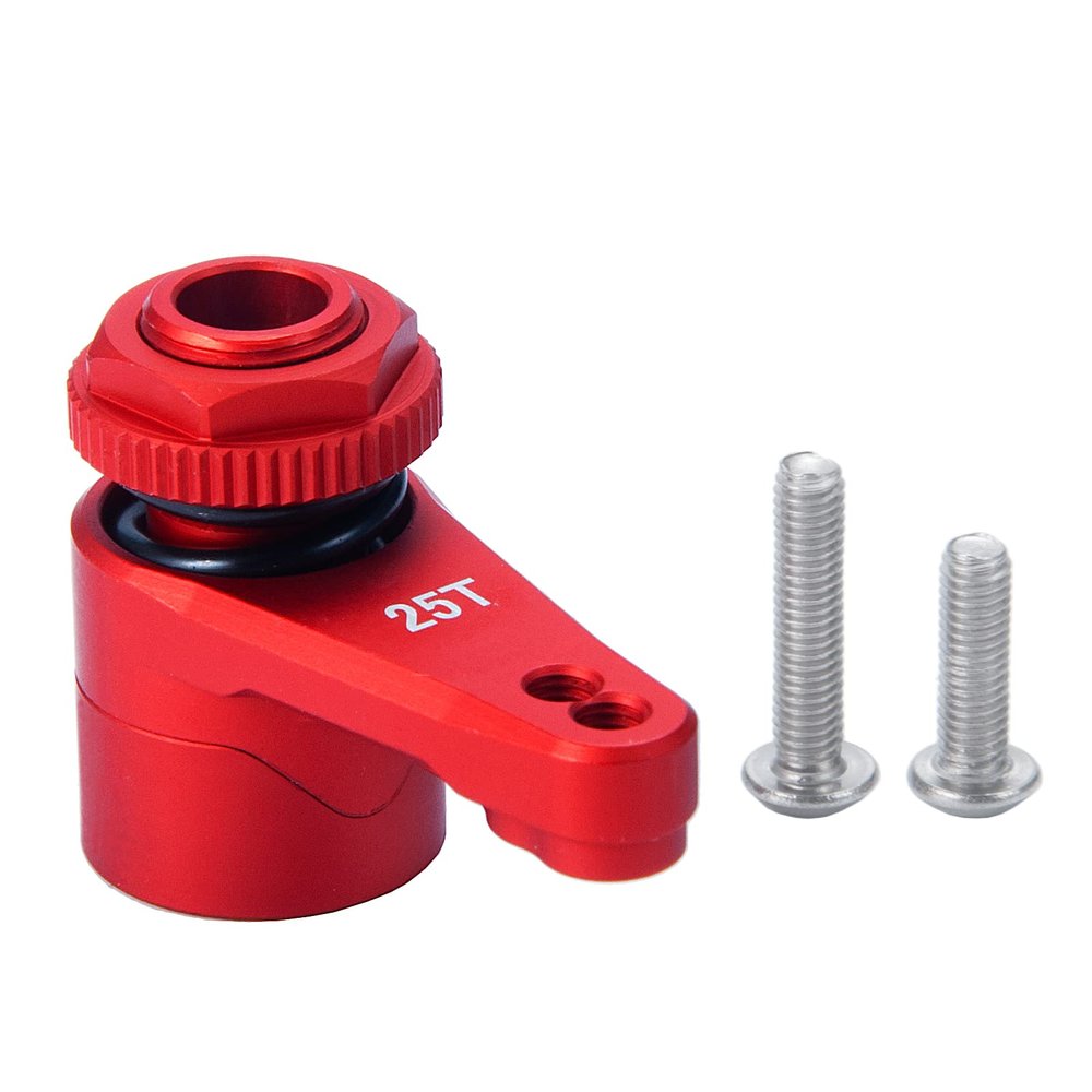 Alloy 25T Steering Servo Arm Horn for for 1/10th RC Axial RBX10 AXI03005 Crawler Car (Red)