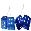 ZONETECH Blue 3" Square Hanging Dice for Vehicle by Zone Tech and Zone Tech Soft Fuzzy Decorative Blue Teal 3" Square Hanging Mirror Dice view 1