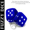 ZONETECH Blue 3" Square Hanging Dice for Vehicle by Zone Tech and Zone Tech Soft Fuzzy Decorative Blue Teal 3" Square Hanging Mirror Dice view 2