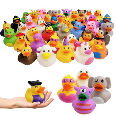 Assortment Rubber Duck Toy Duckies for Kids, Bath Birthday Gifts Baby Showers Classroom Incentives, Summer Beach and Pool Activity, 2" (800-Pack)