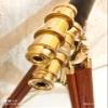 Double Barrel Brass Telescope with Brown Wooden Tripod Adjustable Marine Nautical Working Telescope Spyglass Table Top Telescope Gift Item view 3